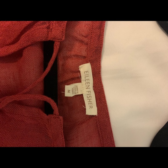 Eileen Fisher Linen Peasant Blouse Size M - Picture 3 of 8